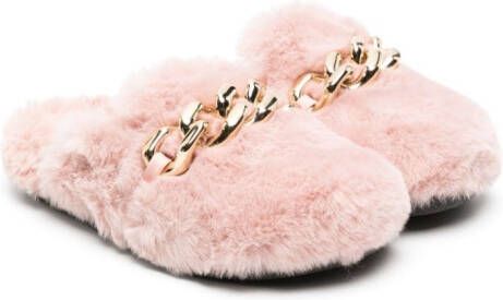 Nº21 Kids Slippers van imitatiebont Roze