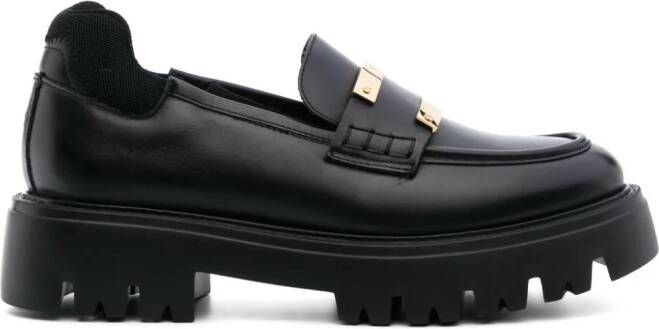 Nº21 Loafers met logoplakkaat Zwart