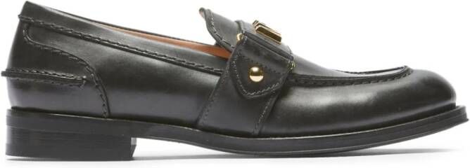 Nº21 Loafers met vlakken en logo Zwart