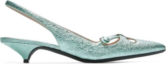 Nº21 Slingback pumps met strikdetail Groen