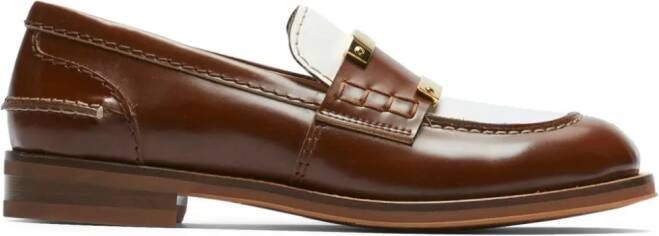 Nº21 Tweekleurige loafers met logoplakkaat Bruin