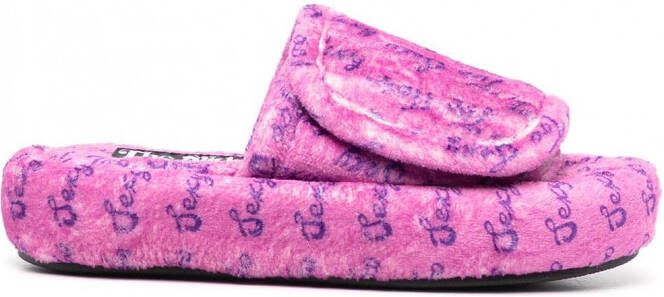 Natasha Zinko Too Sexy slippers met klittenband Roze