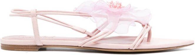 Nensi Dojaka Sandalen met imitatiebloem Roze