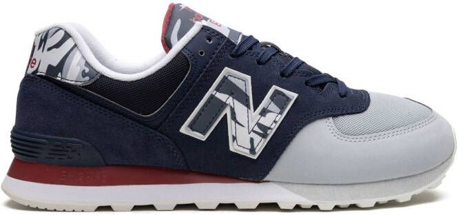 New Balance 574 sneakers met camouflageprint Blauw