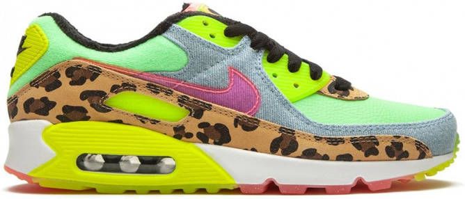 Nike Air Max 90 LX Denim Leopard Print low top sneakers Groen Schoenen