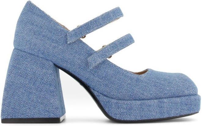 Nodaleto Bulla Babies pumps met plateauzool Blauw