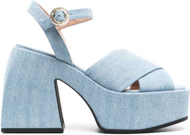 Nodaleto Bulla Joni denim sandalen Blauw