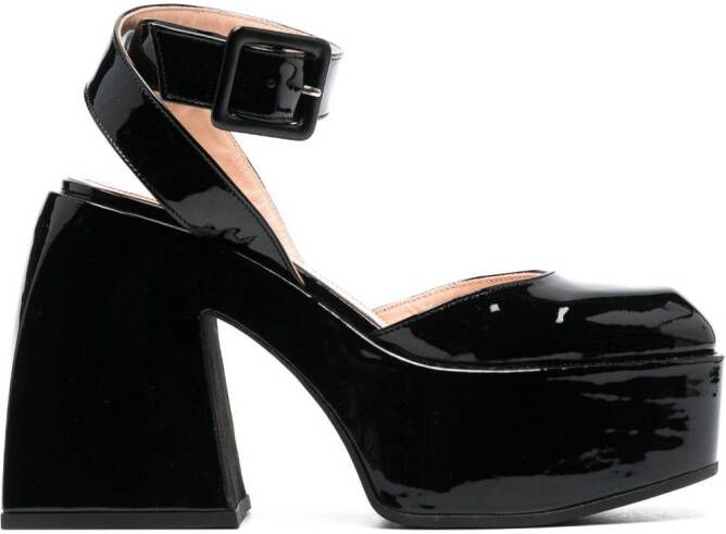 Nodaleto Sofia Bulla pumps met plateauzool Zwart