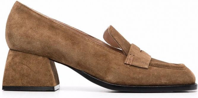 Nodaleto Hazel pumps met vierkante neus Bruin