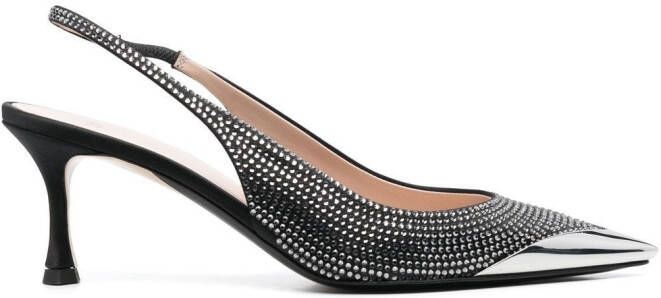 Nº21 Slingback pumps verfraaid met kristallen Zwart