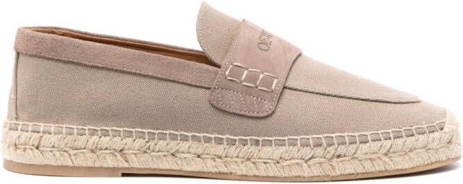 Off-White Bidarette espadrilles met logo-relief Beige