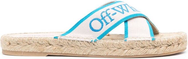 Off-White Bookish espadrilles met gekruiste bandjes Beige