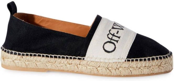 Off-White Bookish espadrilles met logo Zwart