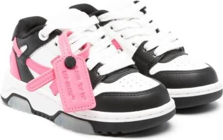 Off-White Kids Leren sneakers Zwart