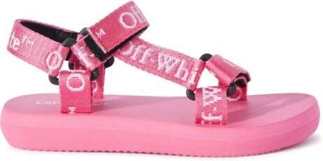 Off-White Kids Sandalen met klittenband en print Roze