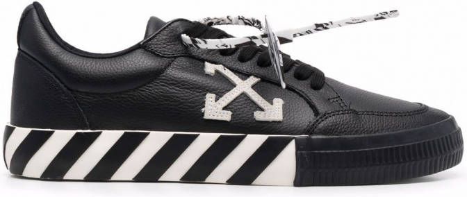 off white vulcanized sneakers black