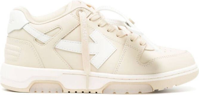 Off-White Out Of Office leren sneakers Beige