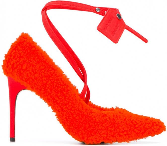 Off-White Pumps met scheerwol Oranje