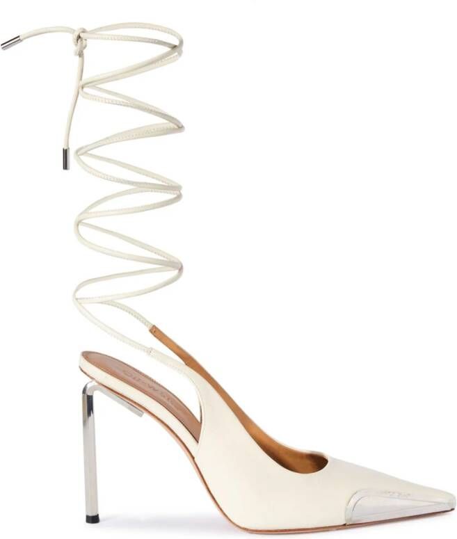 Off-White Slingback pumps met veters Wit