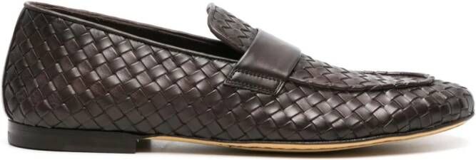 Officine Creative Airto 001 geweven leren loafers Bruin