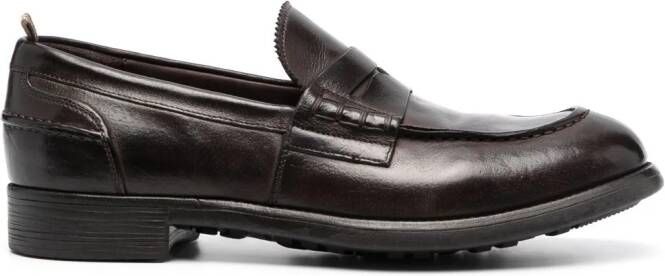 Officine Creative Penny leren loafers Bruin