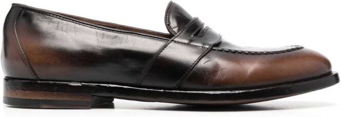 Officine Creative Temple leren loafers Bruin