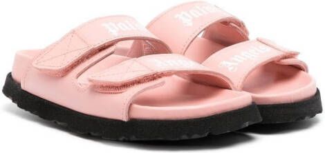 Palm Angels Kids Slippers met logoprint Roze