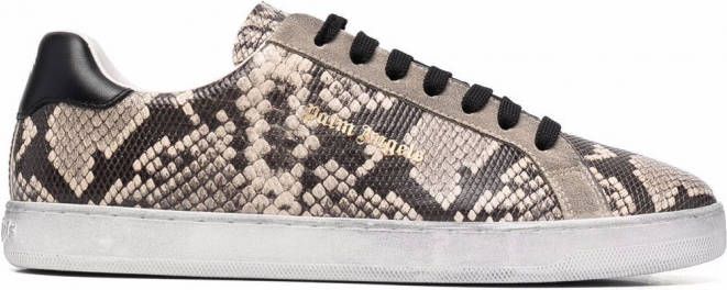 Palm Angels New Tennis sneakers met pythonprint Bruin