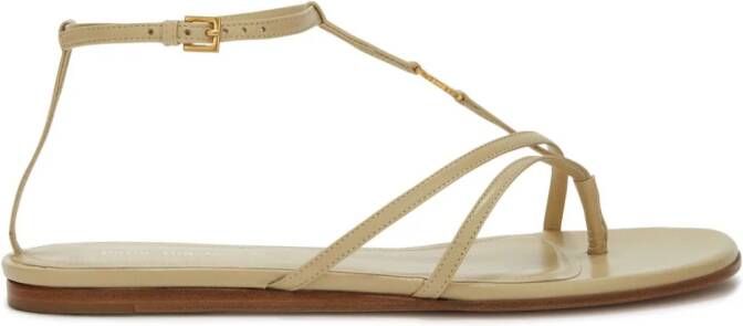 Palm Angels Sandalen met monogramplakkaat Beige