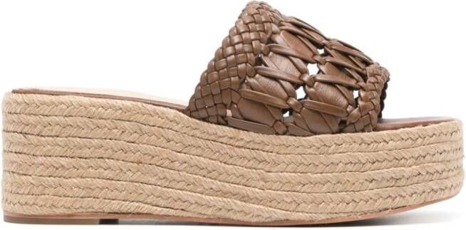 Paloma Barceló 70mm Sana espadrilles met plateauzool Bruin