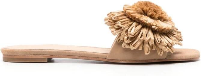 Paloma Barceló Slippers met bloemapplicatie Beige