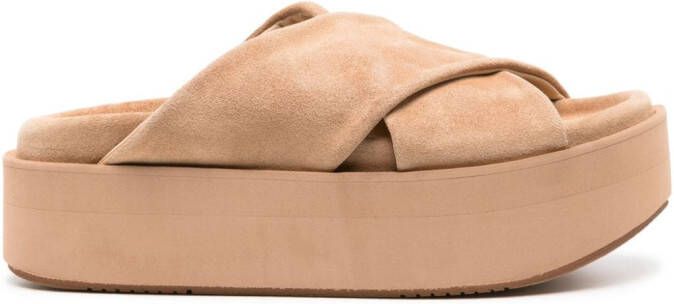 Paloma Barceló Meava sandalen met plateauzool Beige