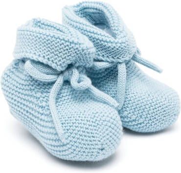 Paz Rodriguez Gebreide babyschoentjes Blauw