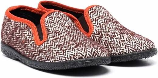 Pèpè Loafers met visgraatpatroon Bruin