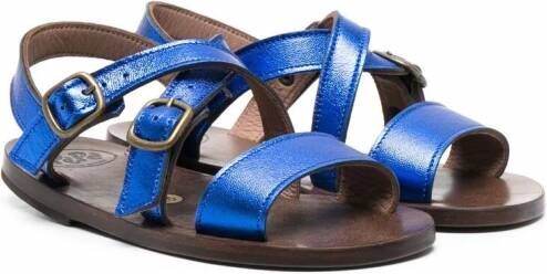 Pèpè Metallic sandalen Blauw