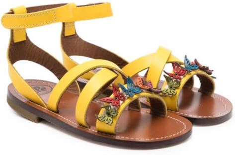 Pépé Kids Sandalen met vlinder-applicatie Geel