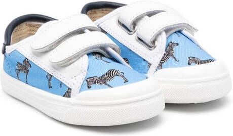 Pèpè Sneakers met klittenband Blauw