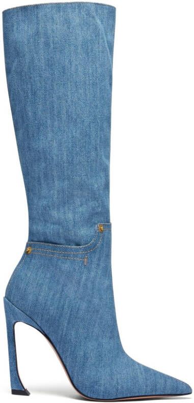 Pīferi Nadja denim knielaarzen Blauw