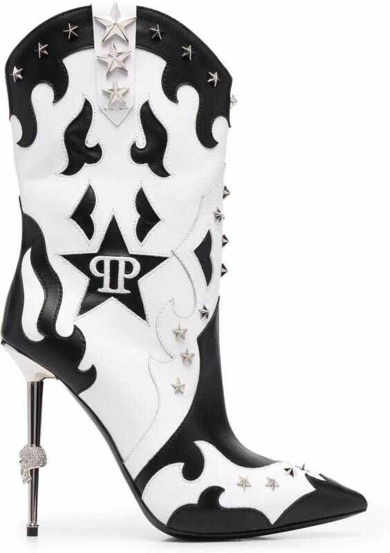 Philipp Plein Cowboylaarzen met sterrenprint Zwart