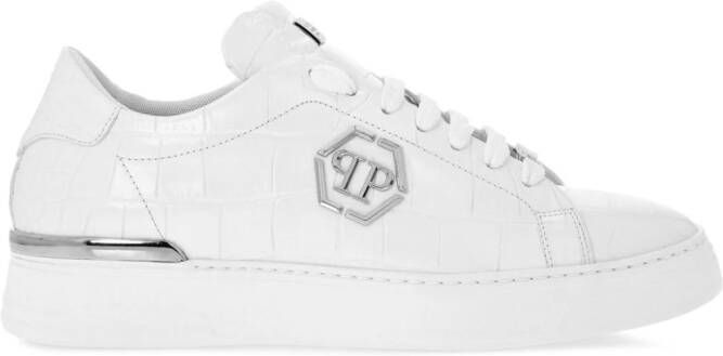 Philipp Plein Sneakers met krokodillen-reliëf Wit