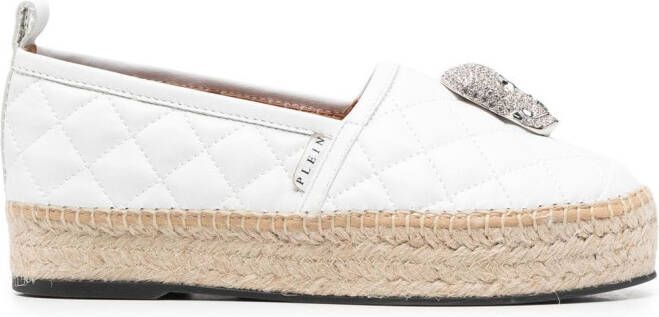 Philipp Plein Espadrilles verfraaid met doodskop Wit