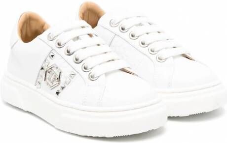 Philipp Plein Junior Hexagon low-top sneakers Wit