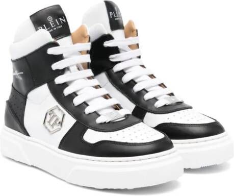 Philipp Plein Junior Leren sneakers Wit