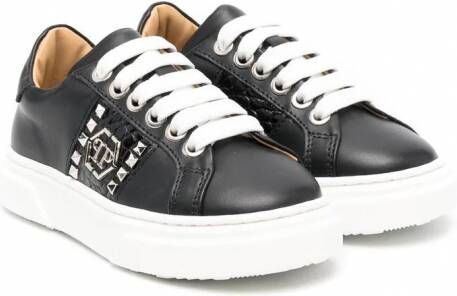 Philipp Plein Junior Sneakers met spikes Zwart