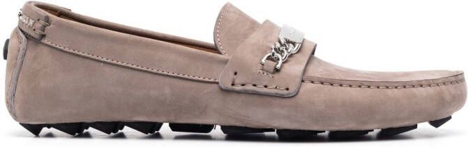 Philipp Plein Loafers met logoplakkaat Beige