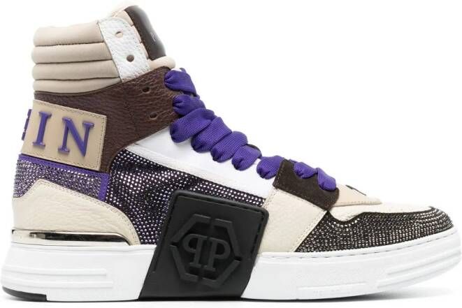 Philipp Plein Phantom Skull & Bones high-top sneakers Beige