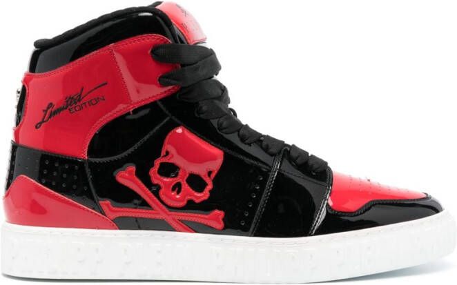 Philipp Plein Skull & Bones high-top sneakers Zwart