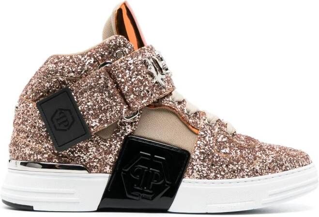 Philipp Plein Sneakers met logoplakkaat Roze