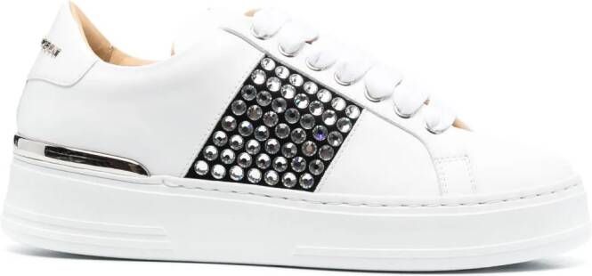 Philipp Plein Sneakers verfraaid met kristallen Wit