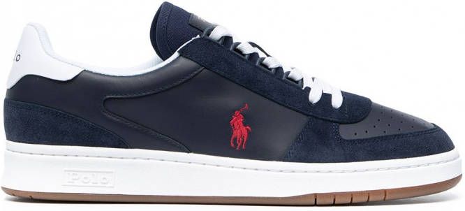 Polo Ralph Lauren Court sneakers met suède Blauw